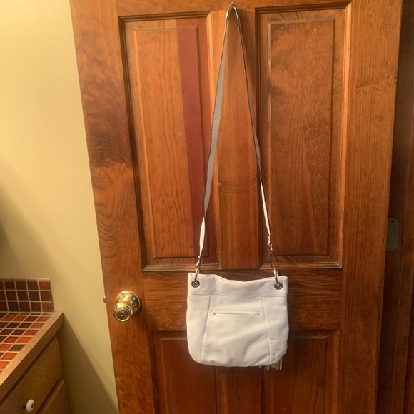 B-MAKOWSKY , WHITE, 100 percent leather crossbody bag with a 45 inch long strap. - Picture 10 of 12